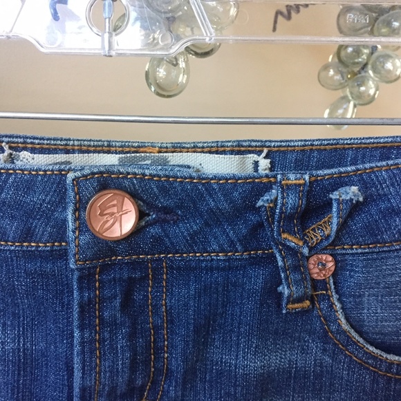 Seven 7 Premium Denim Jean Mini Short Skirt Sz 27 - Picture 4 of 8